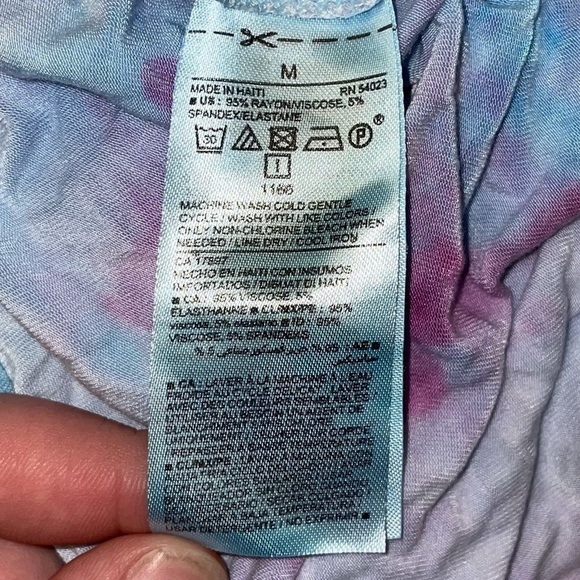 Old Navy Shirt V-Neck Tie Dye Super Soft Lux Short Sleeve Top Loose Fit Custom - Picture 3 of 6